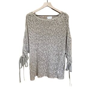 Dreamers Crochet Lace Sleeve Top. Beige Size Large #1101